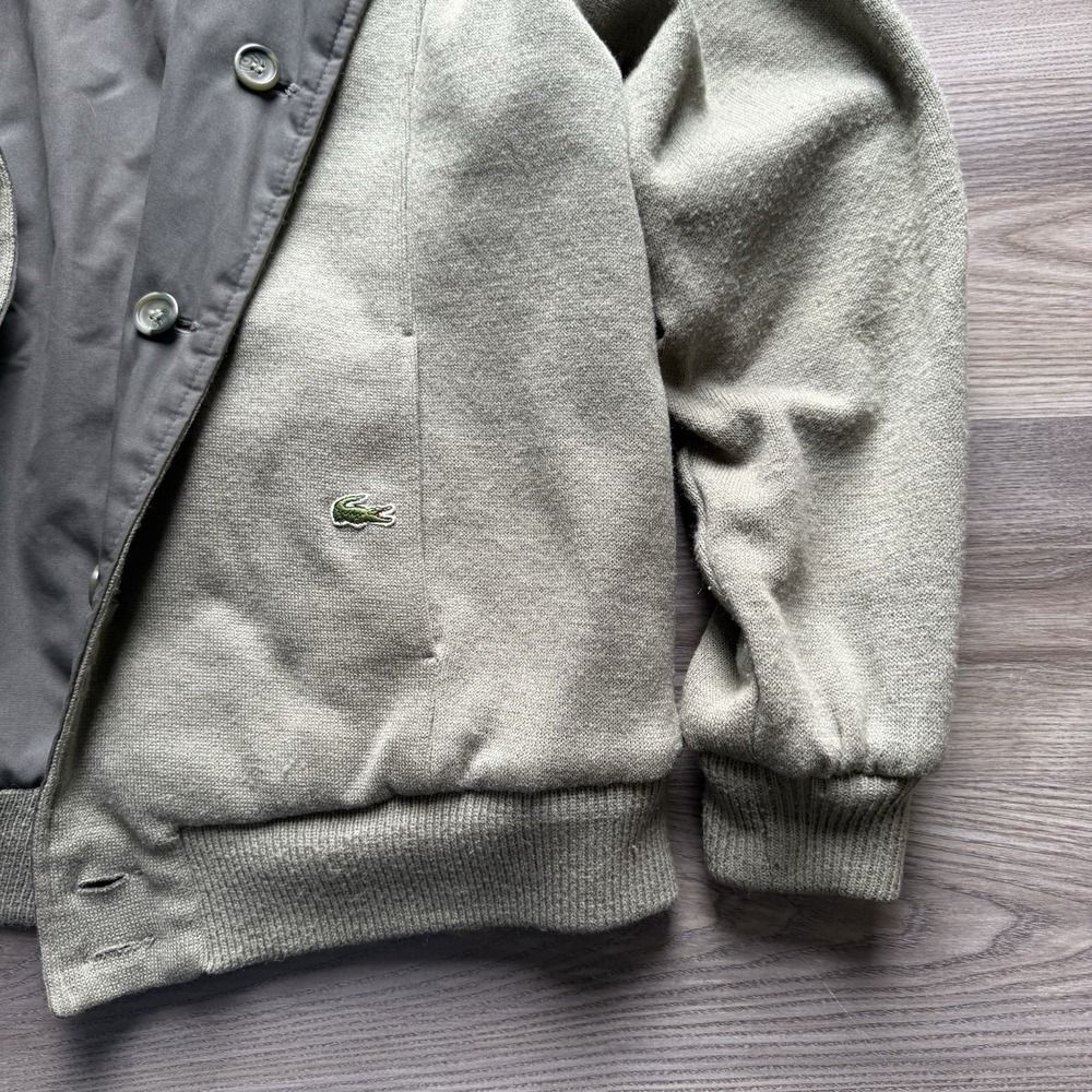Vintage Lacoste‎ Izod Reversible Knit Cardigan Nylon Windbreaker Jacket L - Picture 3 of 9
